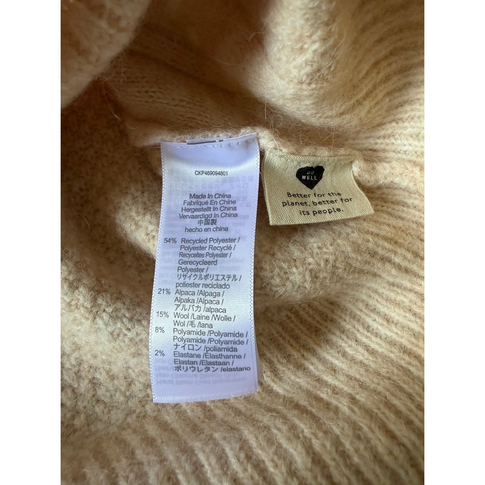 Madewell Sweater Cream Alpaca Wool Havener Cable Knit Size 2XL Oversized - Picture 8 of 8